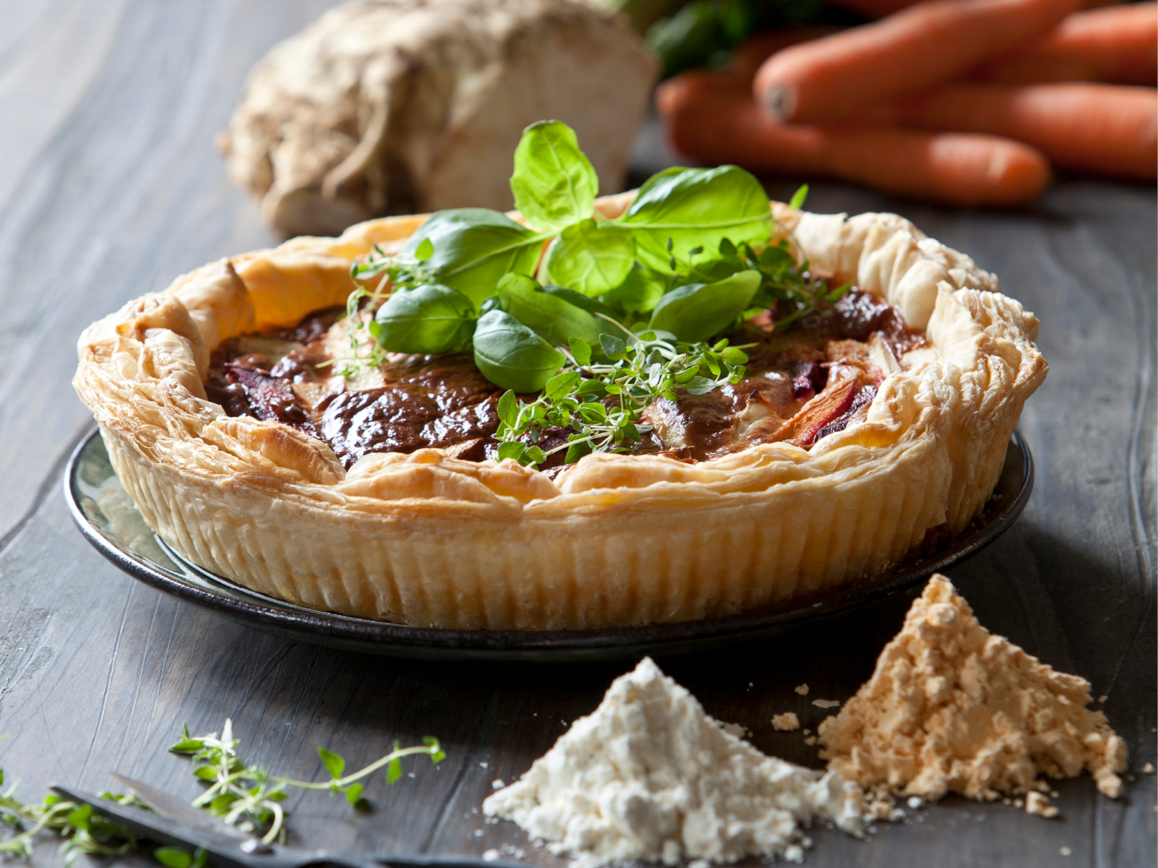 Lactosan Cheese Powder in a Vegetarian Rootpie