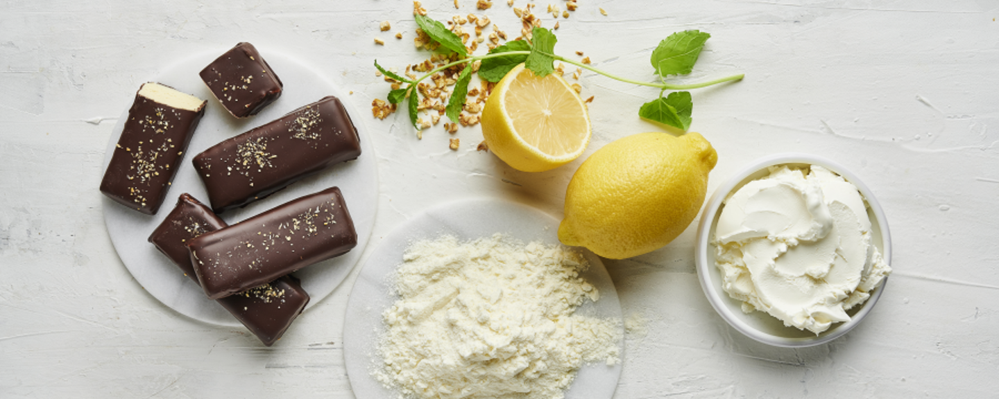 Protein Bar Lemon Cheesecake; With Lactosan Cream Cheese Powder & Lemon (Fruit Flavours) Low Res