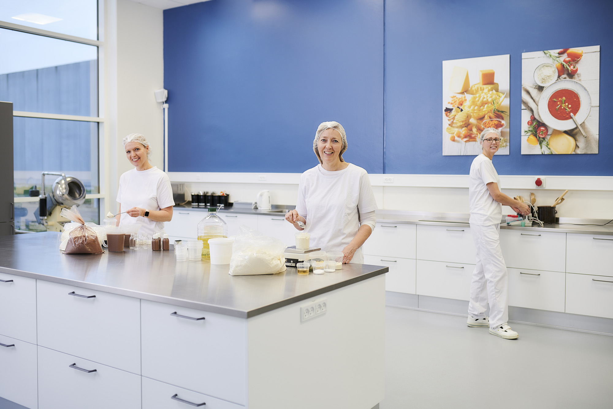 The Product & Application Team working in the test kitchen